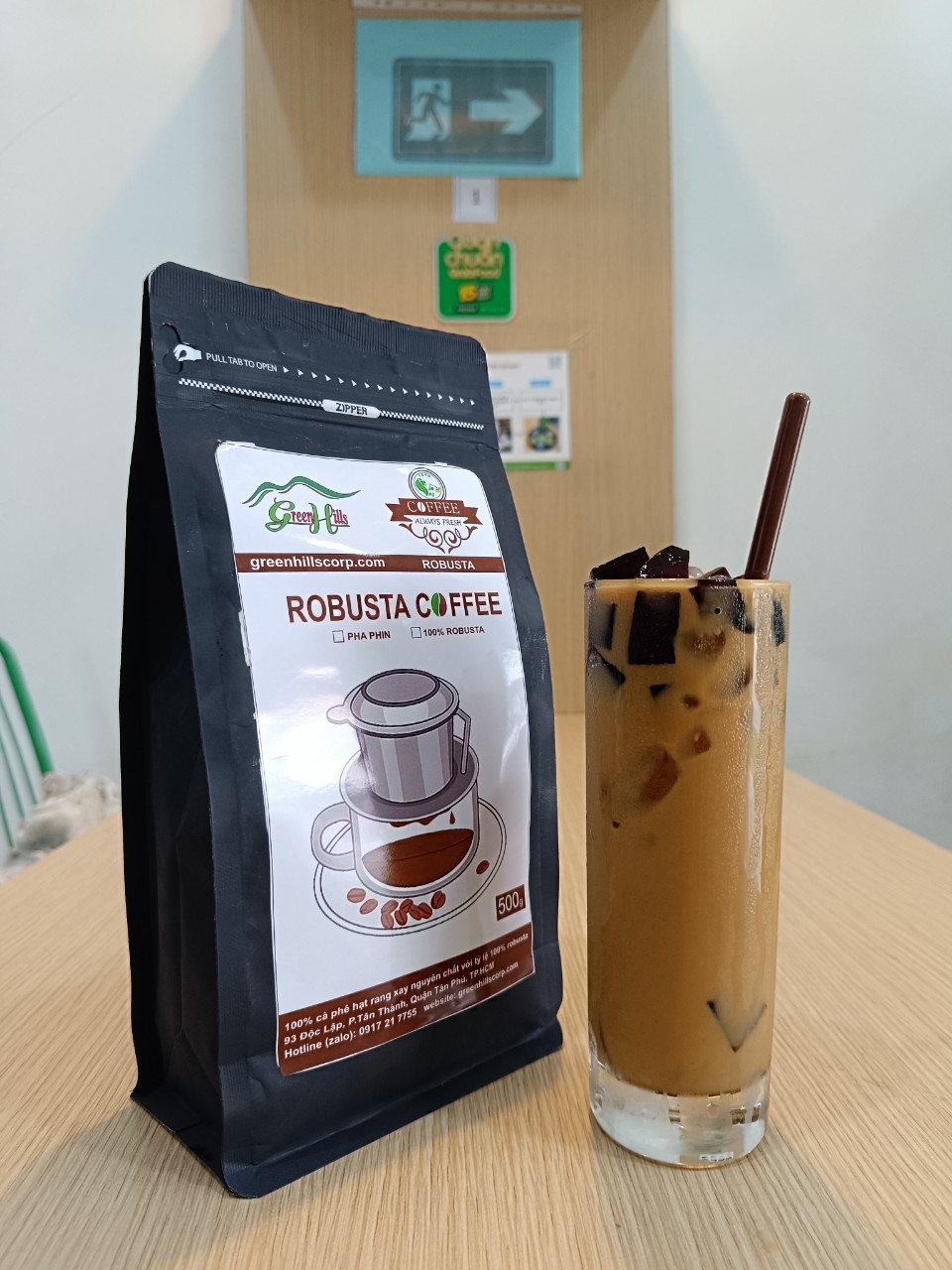 Cà Phê Rang Mộc 100% Robusta cafe pha Phin - Pha máy đậm, mạnh, hậu ngọt, cafein cao
